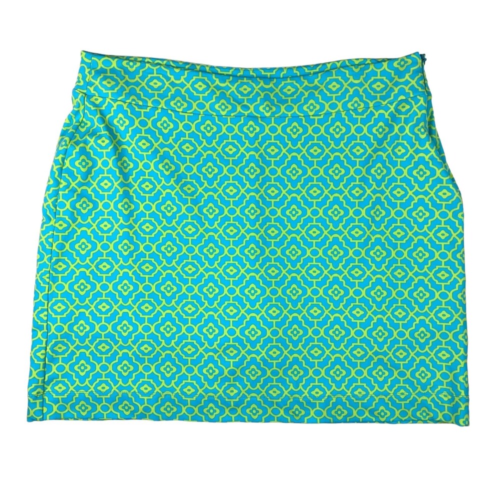 Sunsets & Sweet Tea Women's Blue & Green Active Golf Pickleball Skort Size 14